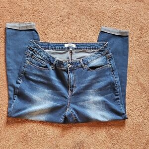 California Vintage Size 18 Blue Jeans Sewn Rolled Cuff Ankle